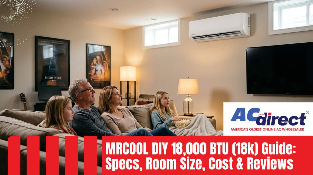 Featured image for: MRCOOL DIY 18,000 BTU (18k) Guide: Specs, Room Size, Cost & Reviews
