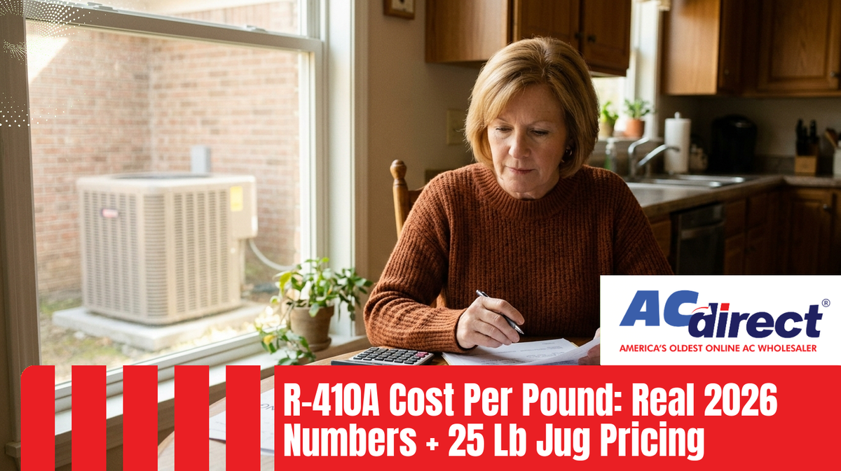 Featured image for: R-410A Cost Per Pound: Real 2026 Numbers + 25 Lb Jug Pricing