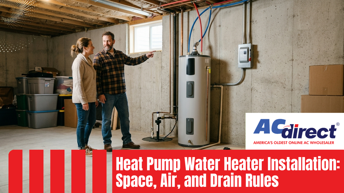 Heat Pump Water Heater Installation: Space, Air, and Drain Rules