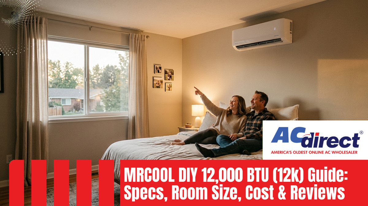 Featured image for: MRCOOL DIY 12,000 BTU (12k) Guide: Specs, Room Size, Cost & Reviews