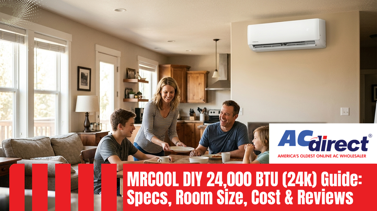 Featured image for: MRCOOL DIY 24,000 BTU (24k) Guide: Specs, Room Size, Cost & Reviews