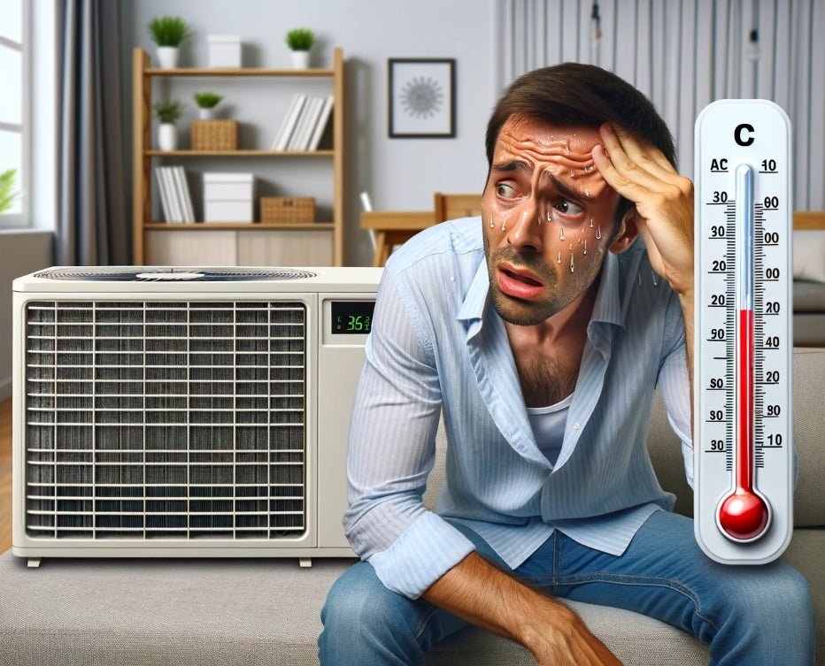 Image of a man needing to replace his ac unit