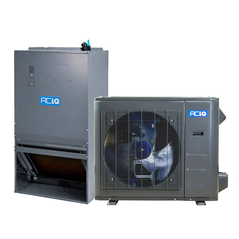 ACiQ R454B heat pump split system with outdoor unit and wall-mount ducted air handler