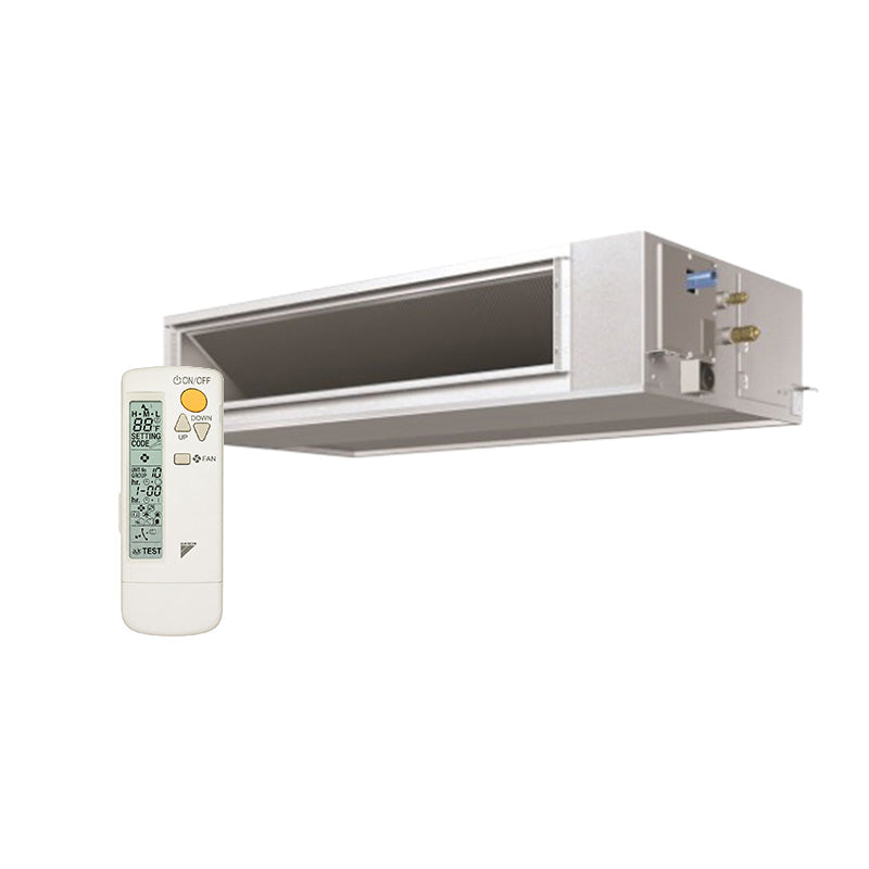 Daikin SkyAir horizontal ducted mini-split air handler with wireless controller