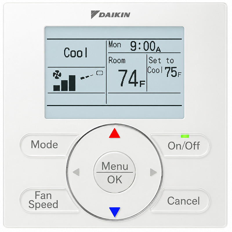Daikin wired wall controller for horizontal ducted mini split system