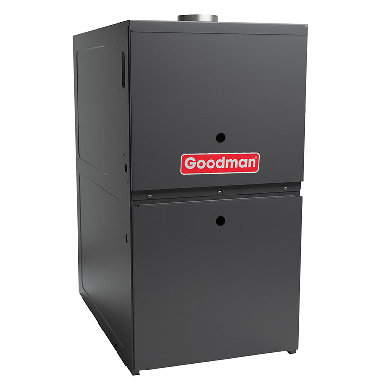 Goodman 80000 BTU 80% Efficiency Two Stage Gas Furnace | Variable-Speed ECM Downflow | Low NOx For California | R32 | GDVT800803BX