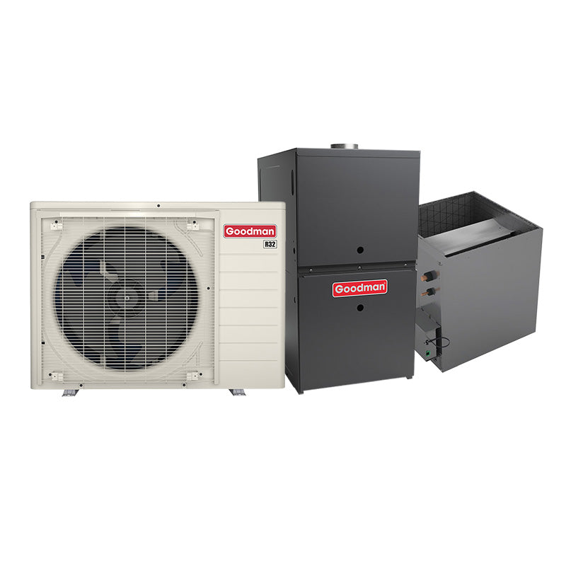 Goodman 2 ton side discharge inverter heat pump condenser (GZV7SA2410) with 60