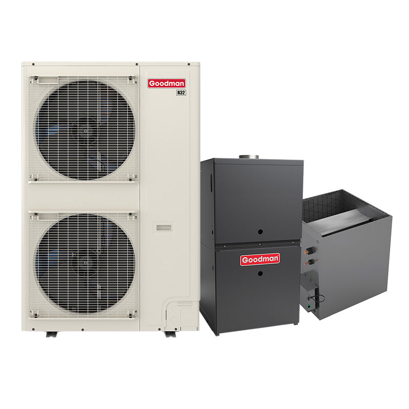 Goodman 5 ton side discharge inverter heat pump condenser (GZV7SA6010) with 80
