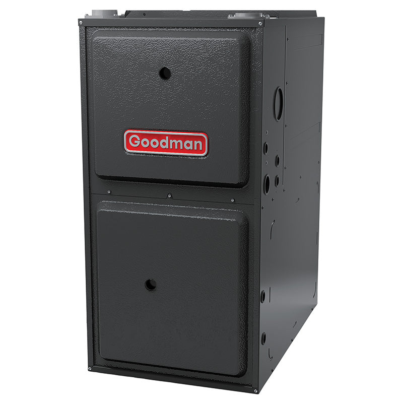 Goodman 96% AFUE variable-speed Ultra-Low NOx gas furnace for upflow or horizontal installation