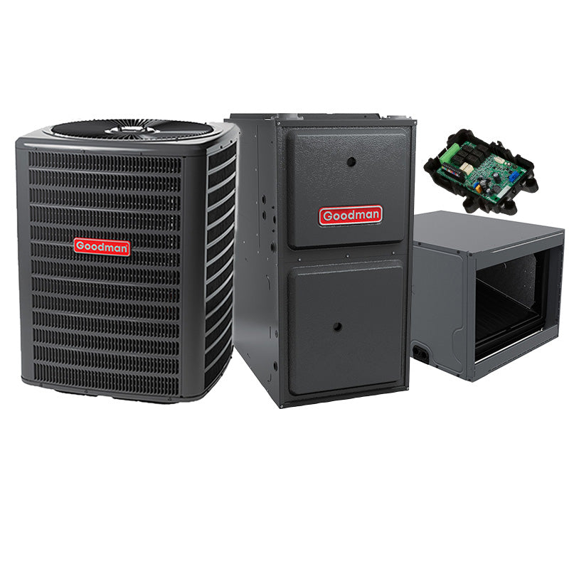Goodman 2 Ton 14 SEER2 60000 BTU 96% AFUE Gas Furnace With R32 Air Condenser and Coil System - Horizontal