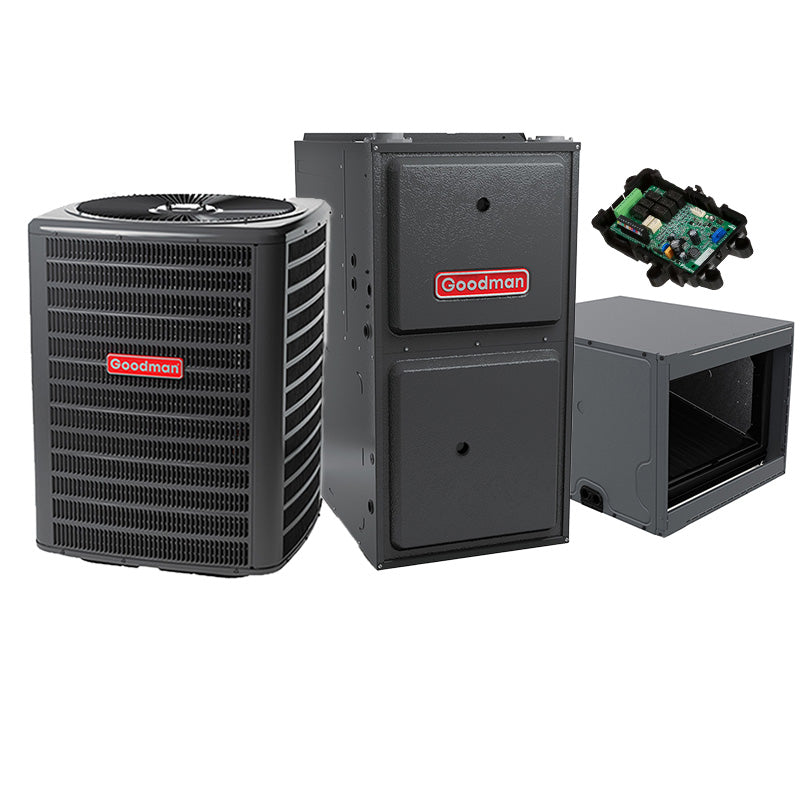 Goodman 3 Ton 14 SEER2 80000 BTU 96% AFUE Two-Stage Gas Furnace With R32 Air Condenser and Coil System - Horizontal