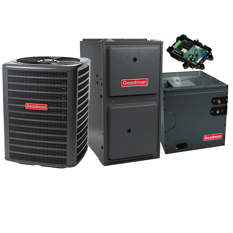 Goodman 5 Ton 13.6 SEER2 120000 BTU 96% AFUE Two-Stage Gas Furnace With R32 Air Condenser and Coil System - Upflow