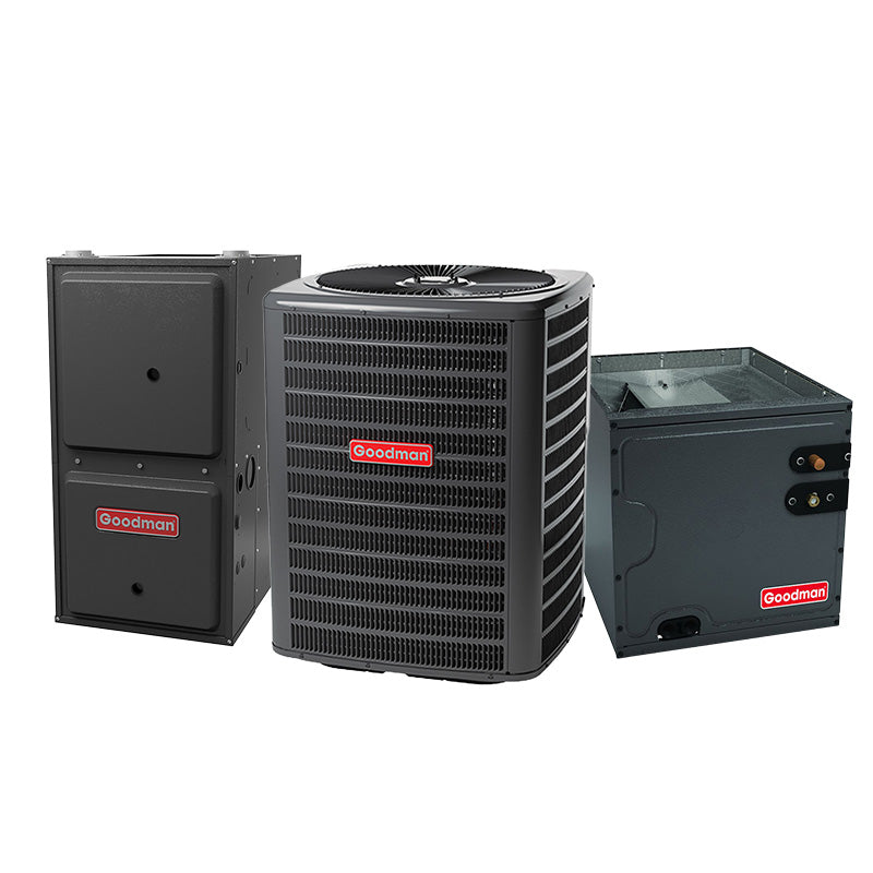 Goodman 2 Ton Dual Fuel Hybrid Heat Pump System – 40000 BTU California Low NOx Gas Furnace