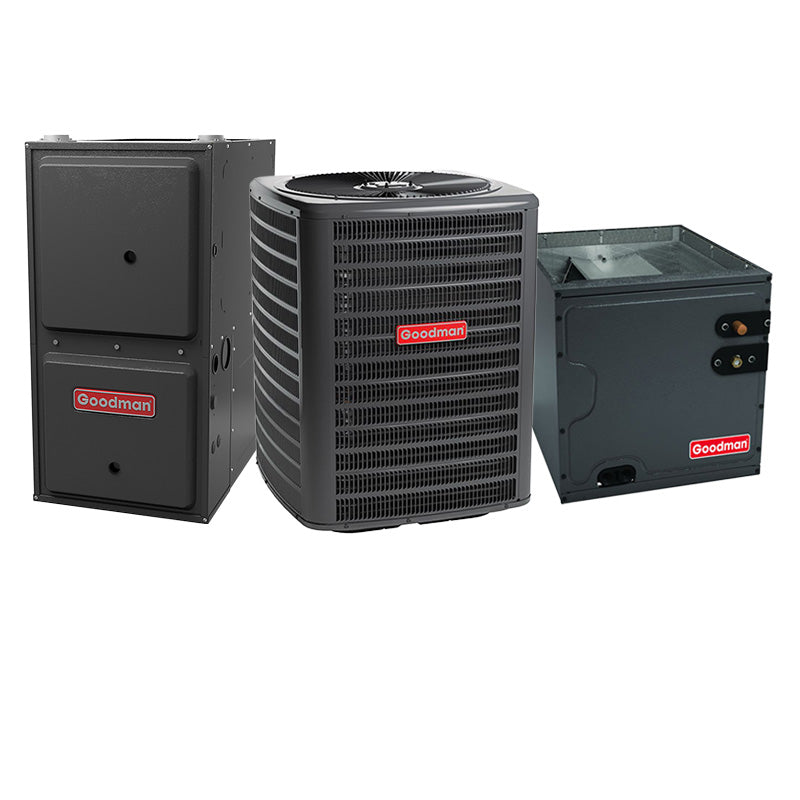 Goodman 2 Ton 14.5 SEER2 40000 BTU 80% AFUE Multi-Speed ECM Gas Furnace System - Downflow | R32