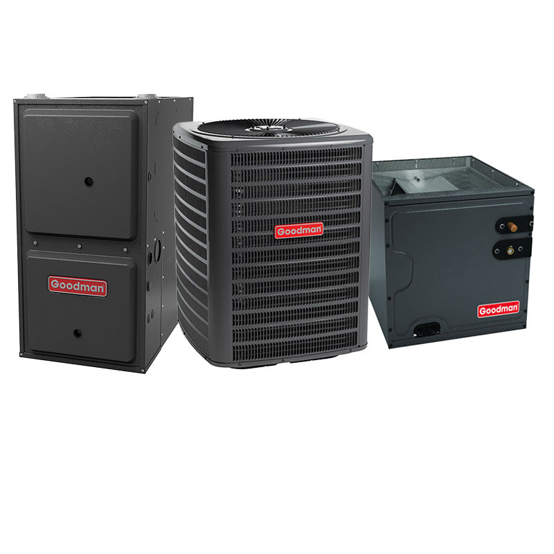 Goodman 3.5 Ton 14.5 SEER2 80000 BTU 80% AFUE Two Stage Multi-Speed ECM Gas Furnace System - Low NOX For California Downflow | R32