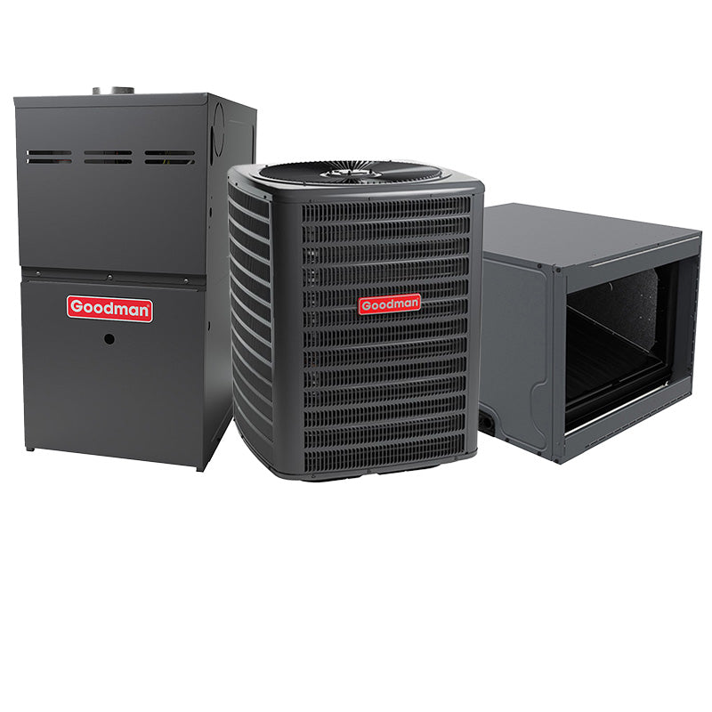 Goodman Furnace And Air Conditioner 3 Ton 15.2 SEER2 AC With 60000 BTU 80% AFUE Multi-Speed ECM Gas Furnace System - Horizontal | R32