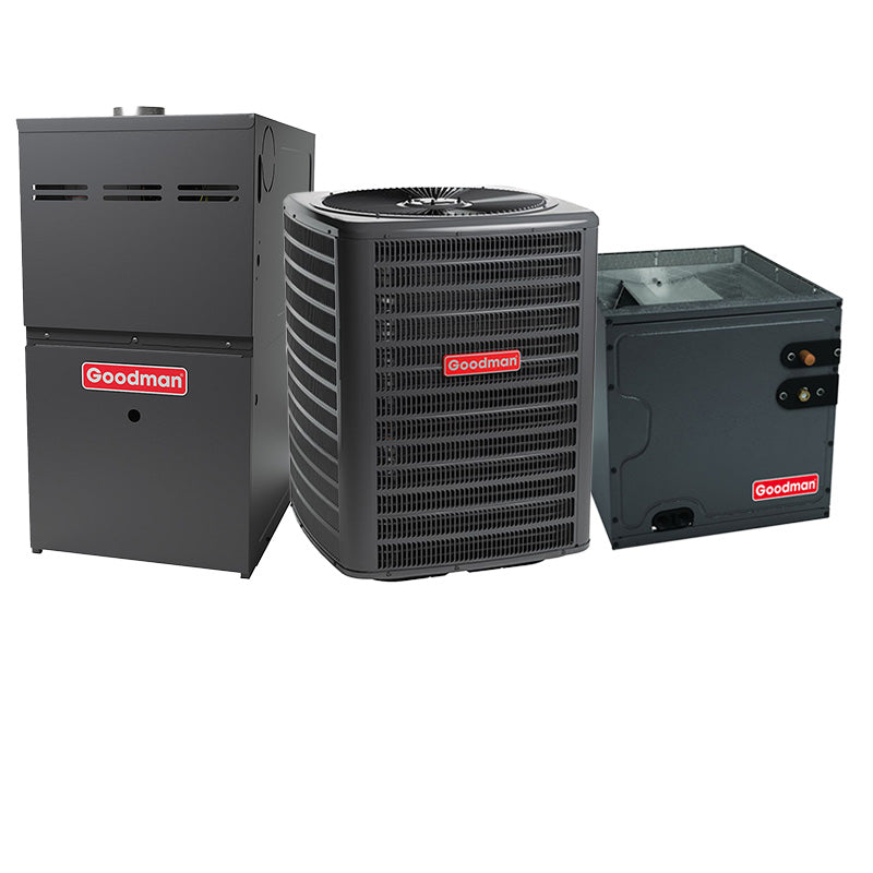 Goodman Furnace And Air Conditioner 1.5 Ton 15.2 SEER2 AC With 40000 BTU 80% AFUE Multi-Speed ECM Gas Furnace System - Upflow | R32