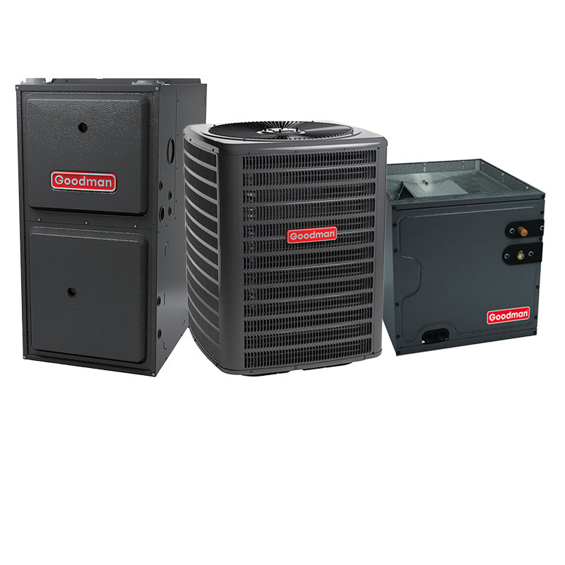 Goodman 1.5 Ton 14 SEER2 60000 BTU 96% AFUE Two Stage Multi-Speed ECM Gas Furnace System - Upflow | R32