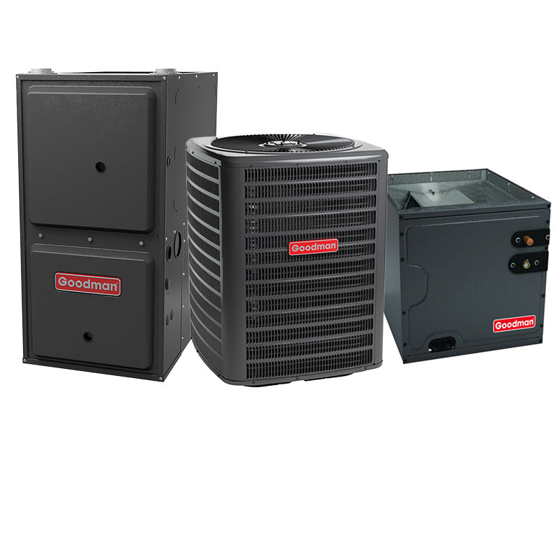 Goodman Furnace And Air Conditoner 2 Ton 14.3 SEER2 AC With 40000 BTU 96% AFUE Multi-Speed ECM Gas Furnace System - Downflow | R32