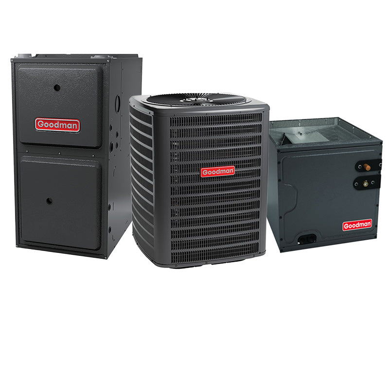 Goodman Furnace And Air Conditoner 3.5 Ton 15.2 SEER2 AC With 120000 BTU 96% AFUE Multi-Speed ECM Gas Furnace System - Upflow | R32