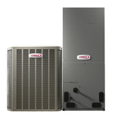 Lennox Merit Series heat pump system with outdoor heat pump and indoor air handler