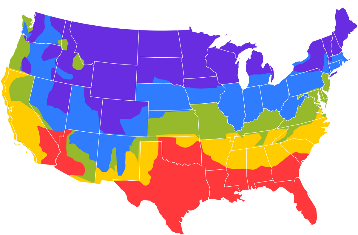 US climate zones map