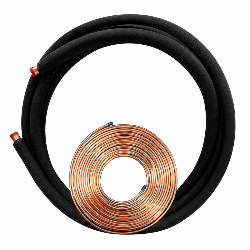 Pre-insulated non-factory flared line set for ductless mini-split systems