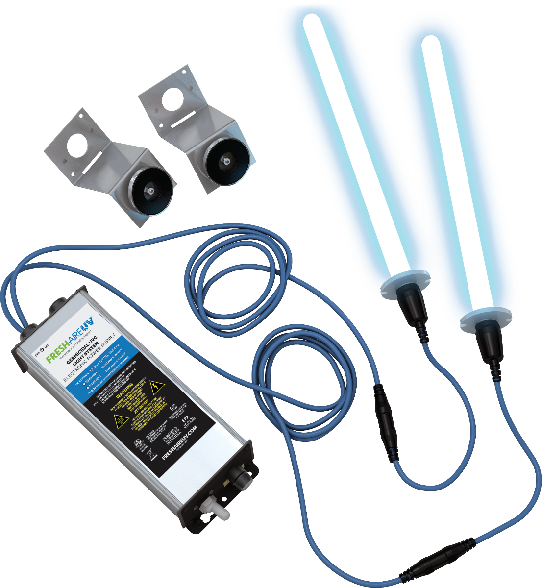 Fresh-Aire UV AHU Mount Kit with Two 2-year Bulbs - TUV-200D-1